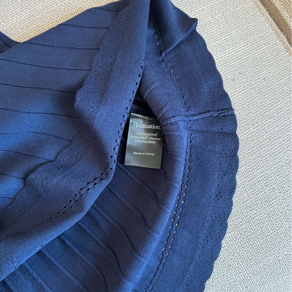 BEST Realisation Par The Charlotte Mini Knit Dress - Navy Blue Causal Vacation - Picture 11 of 11